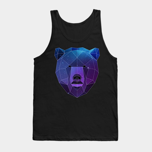 Galaxy Bear Geometric Animal Tank Top by Jay Diloy